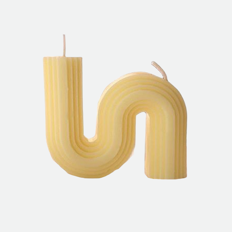 Optical Texture Decorative Candles Yellow
