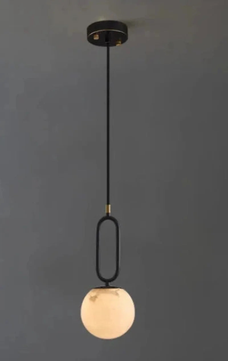Orbit Glow Marble & Brass Pendant Light - Final Sale