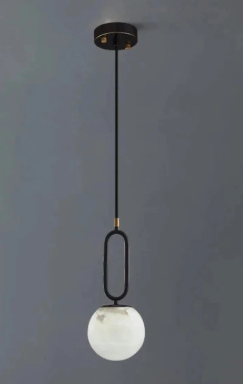 Orbit Glow Marble & Brass Pendant Light - Final Sale