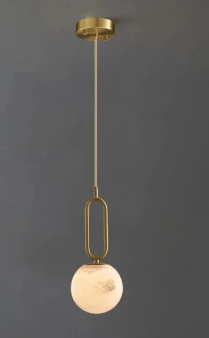 Orbit Glow Marble & Brass Pendant Light - Final Sale