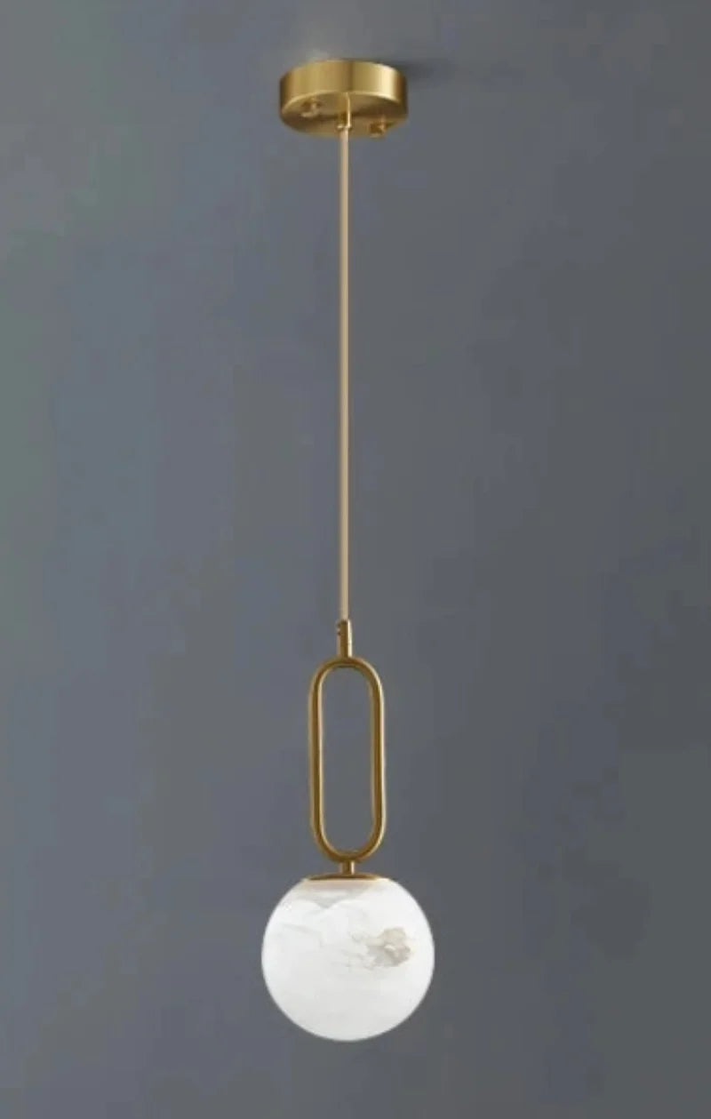 Orbit Glow Marble & Brass Pendant Light - Final Sale