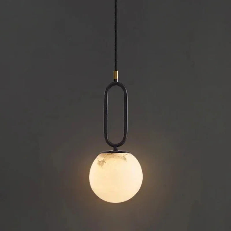 Orbit Glow Marble & Brass Pendant Light - Final Sale