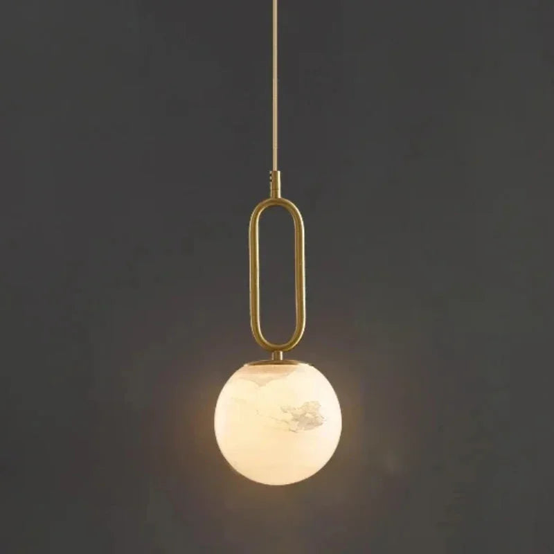 Orbit Glow Marble & Brass Pendant Light - Final Sale