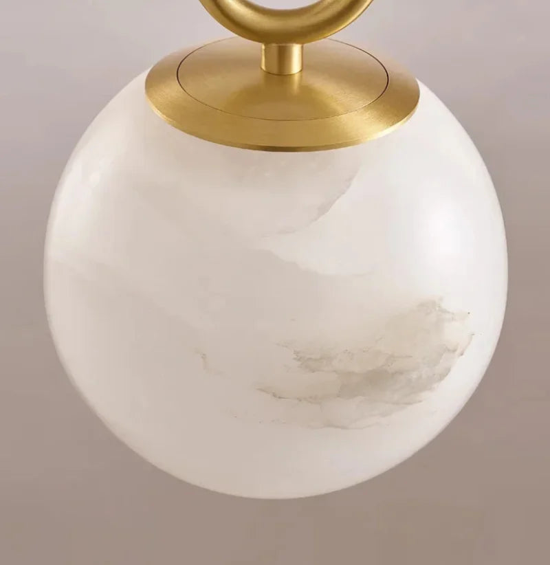 Orbit Glow Marble & Brass Pendant Light - Final Sale