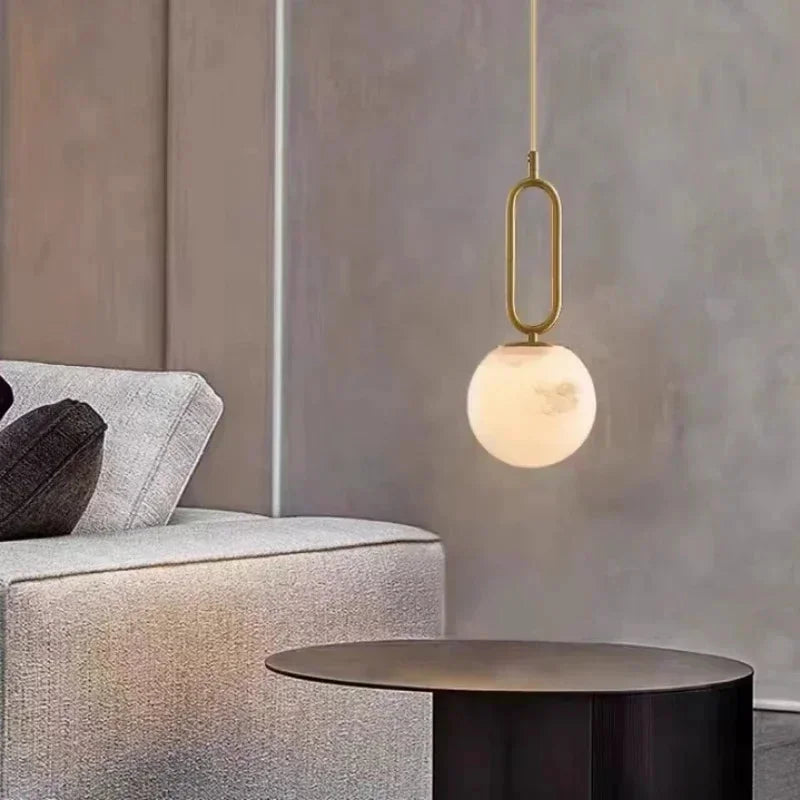 Orbit Glow Marble & Brass Pendant Light - Final Sale