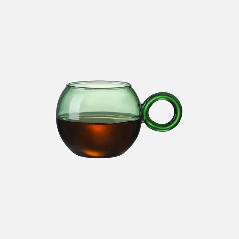 Orbit Ring Glass Mug Green