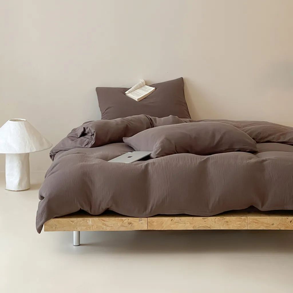 Organic Gauze Duvet Cover Chocolate
