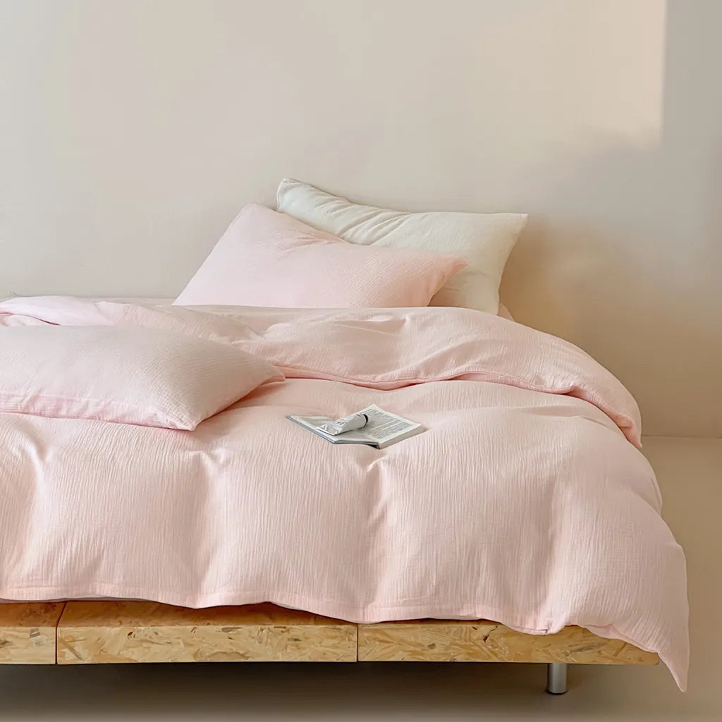 Organic Gauze Duvet Cover Pink