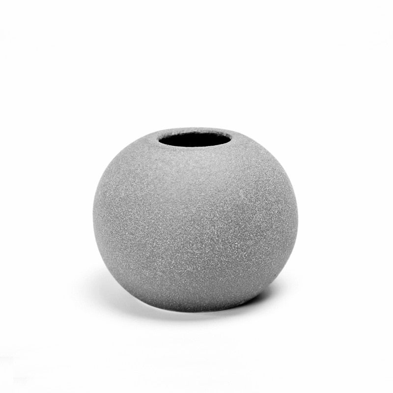 Ornaments Ceramic Vases Small Round Gray
