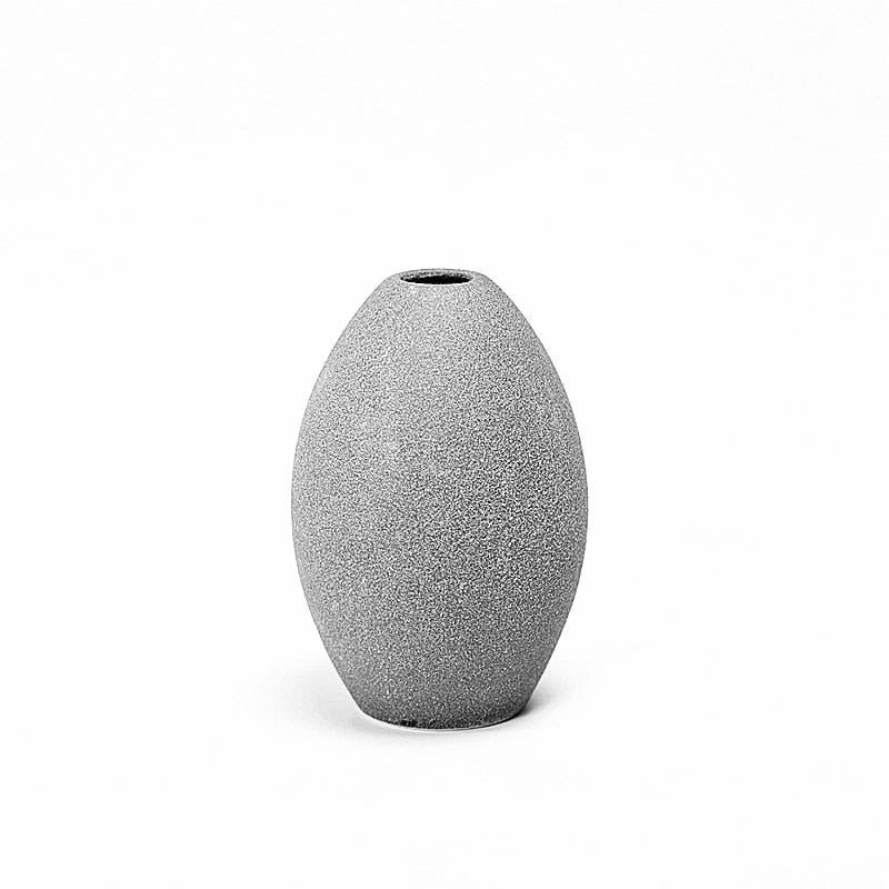 Ornaments Ceramic Vases Small Oval Gray