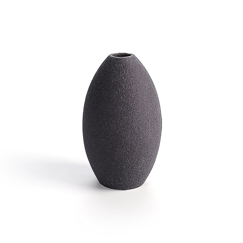 Ornaments Ceramic Vases Small Oval Black