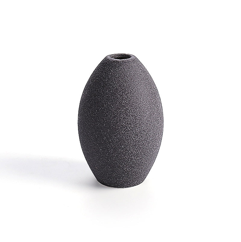 Ornaments Ceramic Vases Large Oval Black