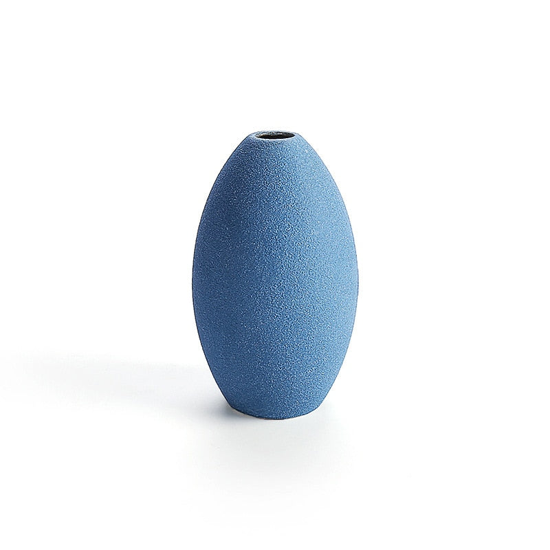 Ornaments Ceramic Vases Small Oval Blue