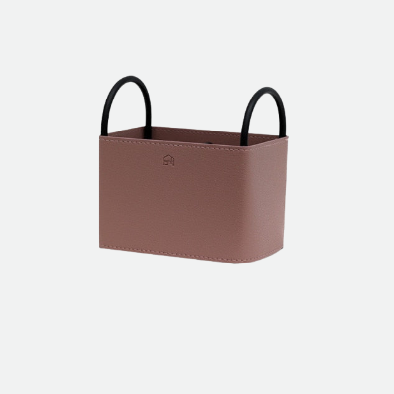 Oslo Leather Storage Basket Rose