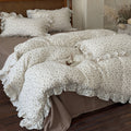 Osmanthus Floral Gauze Duvet Cover Set – Ruffled Elegance