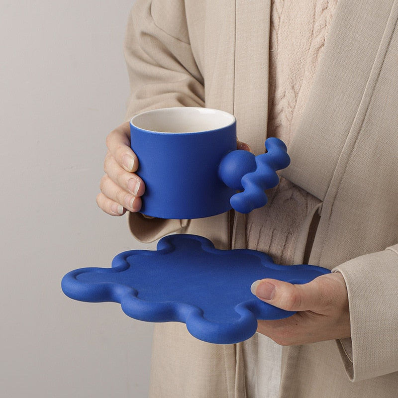 Oversized Zig Ceramic Cup & Plate