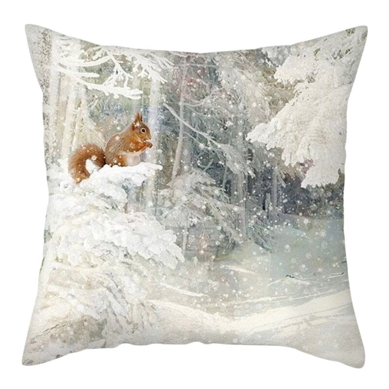 Snowy Cushion Covers Squirrel