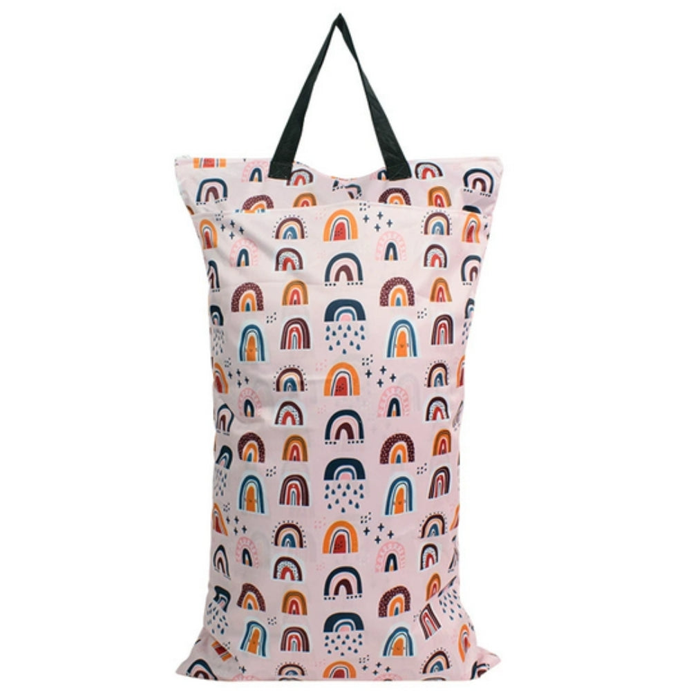 Reusable Cloth Laundry Diaper Storage Bag Colorful Arches