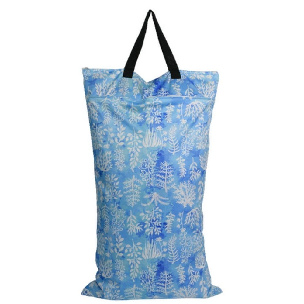 Reusable Cloth Laundry Diaper Storage Bag Blue Blossom