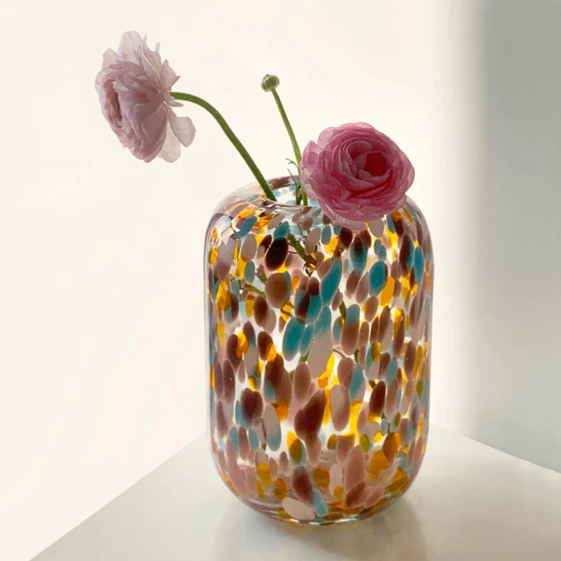 Paint Dot Retro Glass Vase