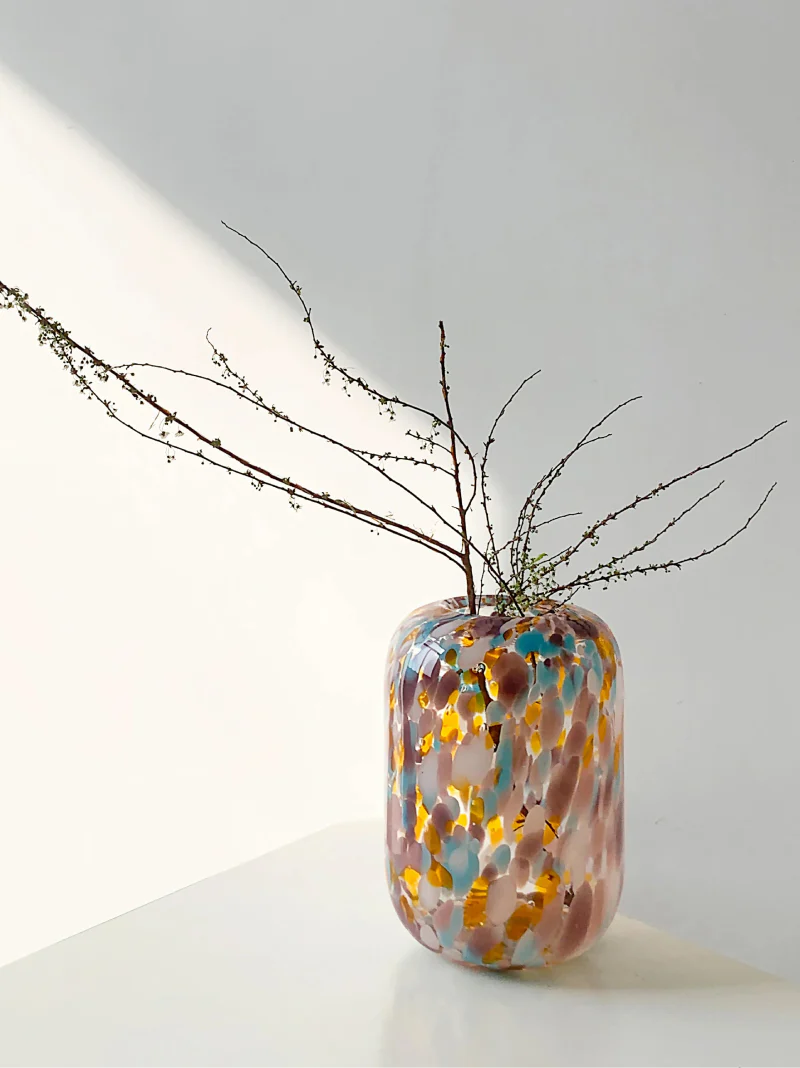 Paint Dot Retro Glass Vase