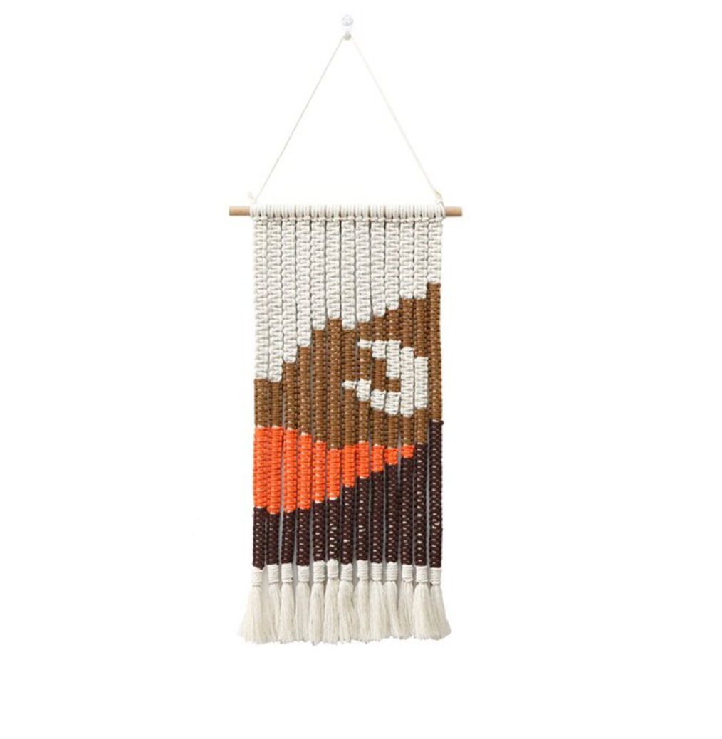 Paisaje Macramé Hanging Tapestry Long Brown