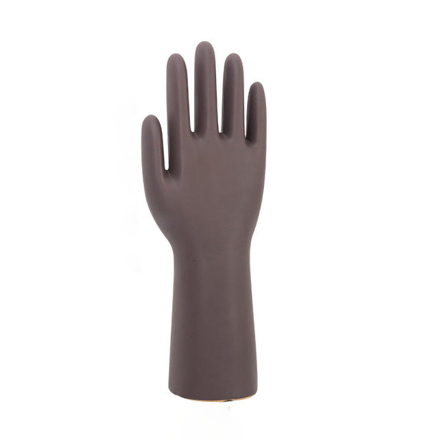 Palm Reader Ceramic Jewelry Stand & Desktop Organizer Large Hand Brown
