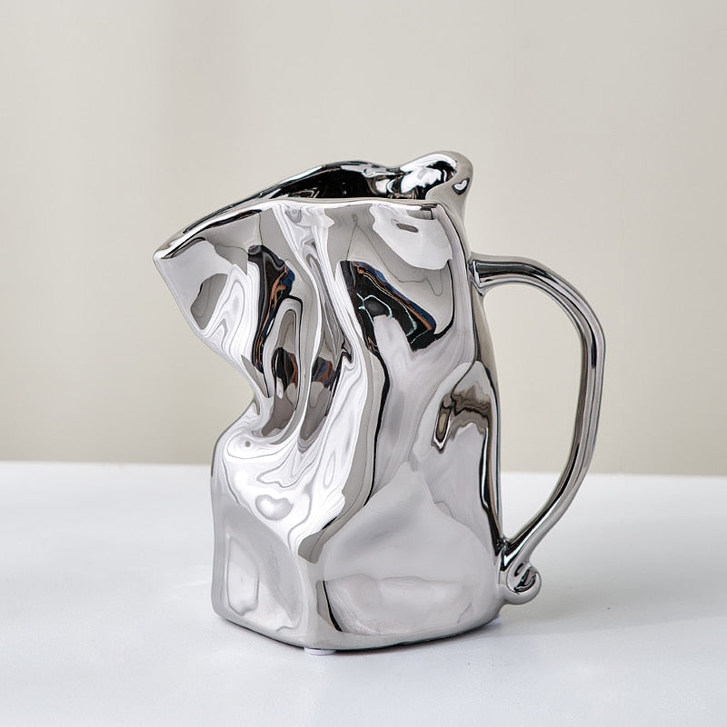 Paper Bag Whimsical Ceramic Vase Sliver