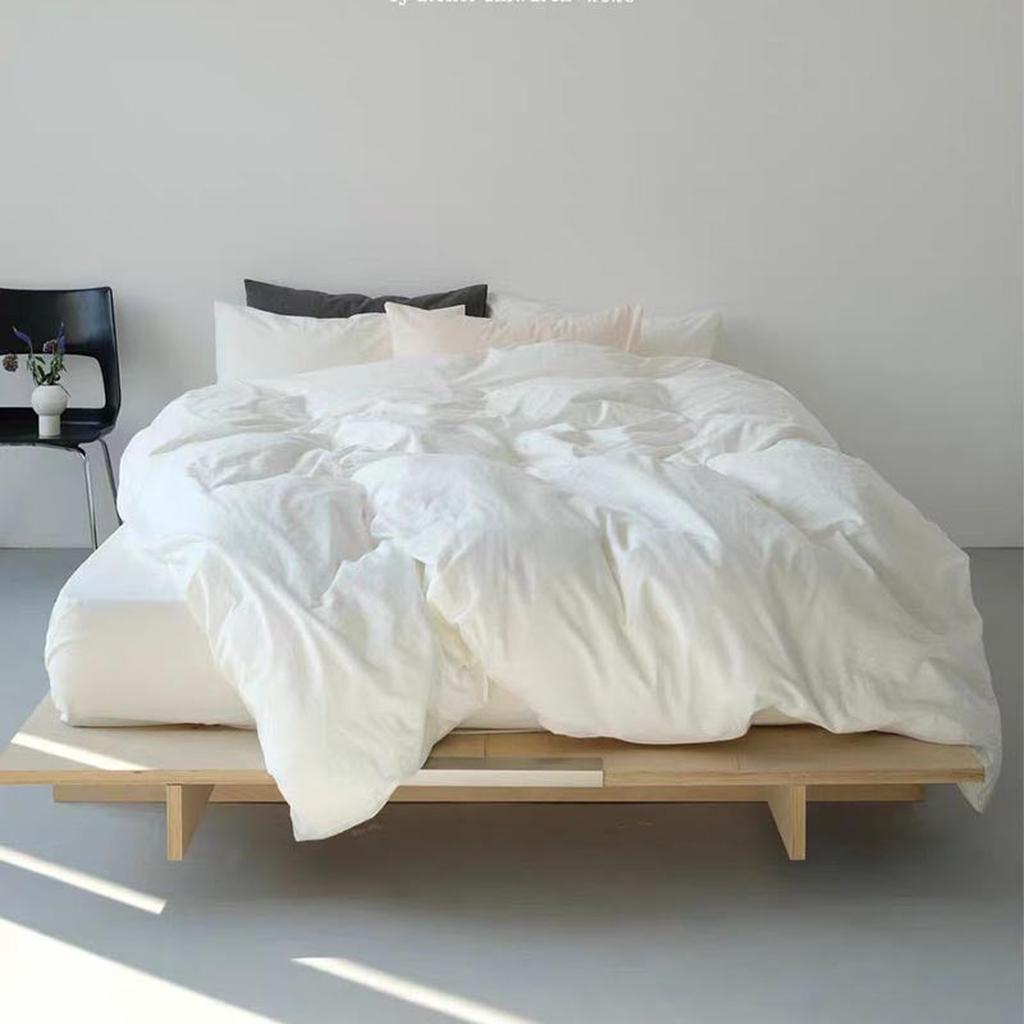 Pastel Color Duvet Cover - Soft Pink White