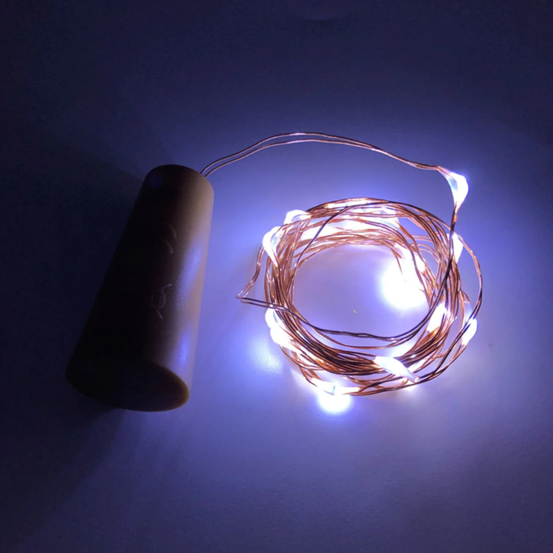 Patio Fairy Battery LED lights with Copper String Cool White