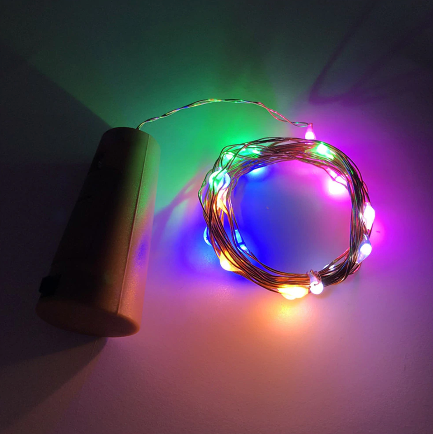 Patio Fairy Battery LED lights with Copper String Multi color