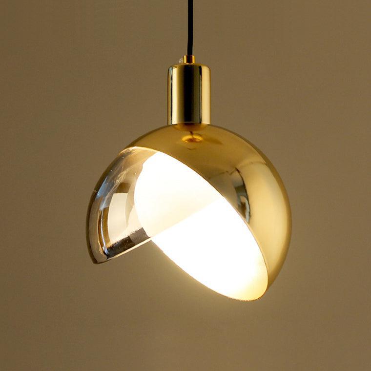 Peak Stone Glass and Metal Pendant Light
