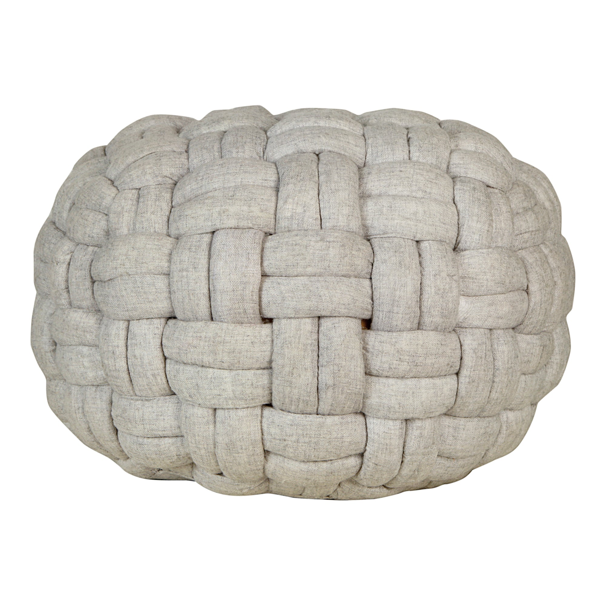 Pebble Puffed Weave Cable Knit Pouf