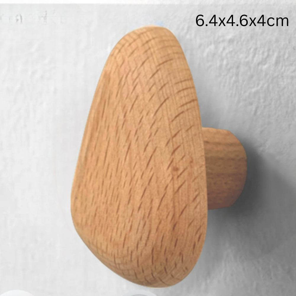 Pebble Shape Wood Clothes Hook Beech Triangle