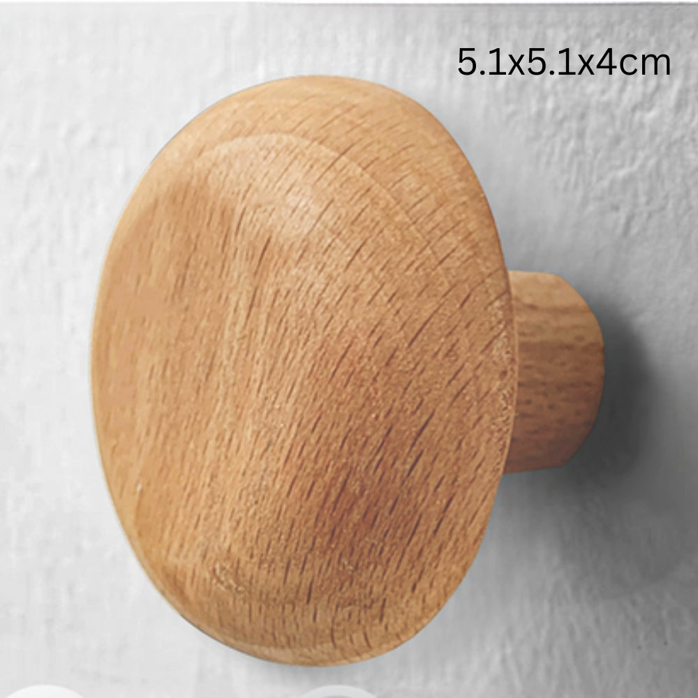 Pebble Shape Wood Clothes Hook Beech Round