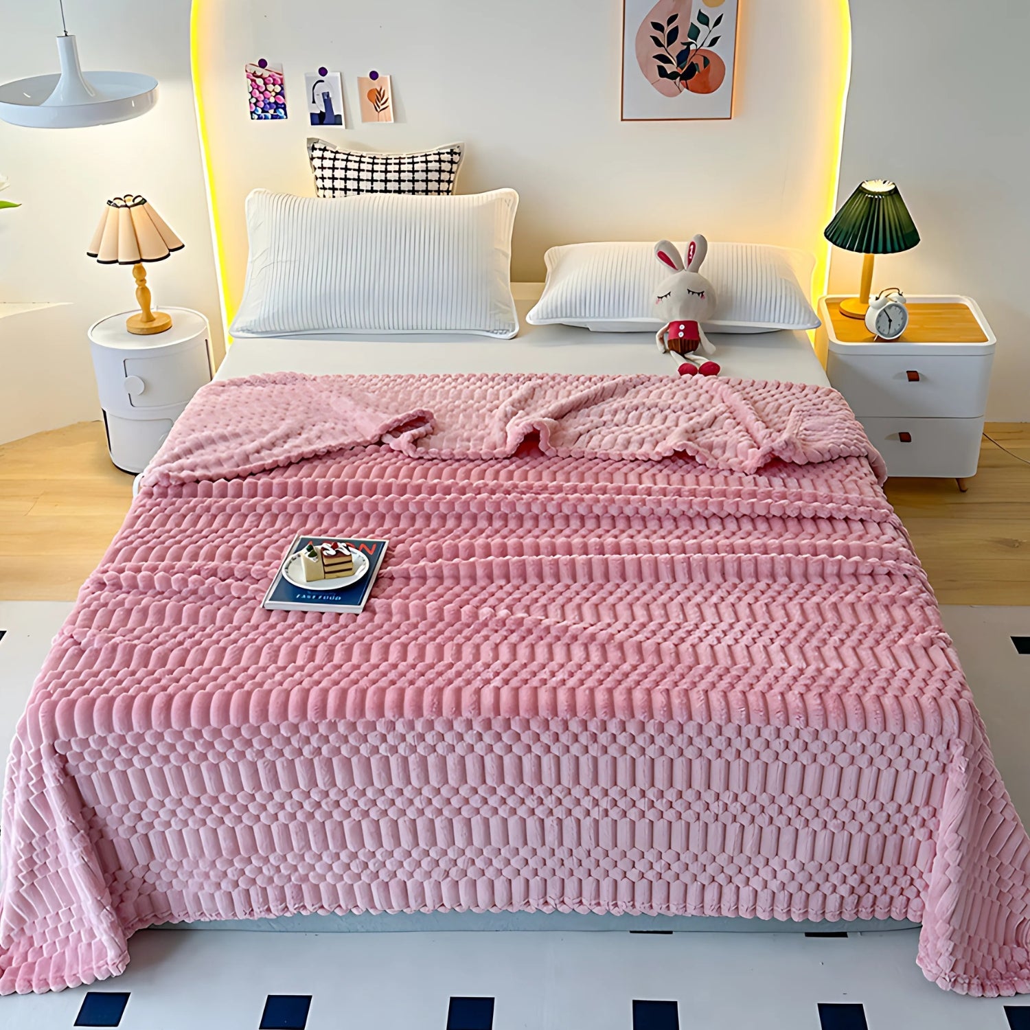 Pebble Touch Ultra Soft Throw Blanket Rose Blush