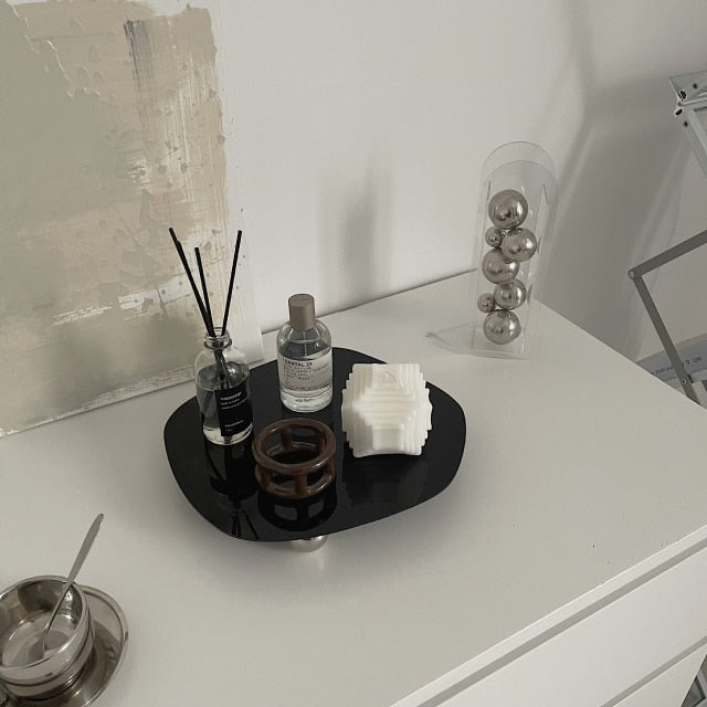 Pebbles Mirror Tray Black