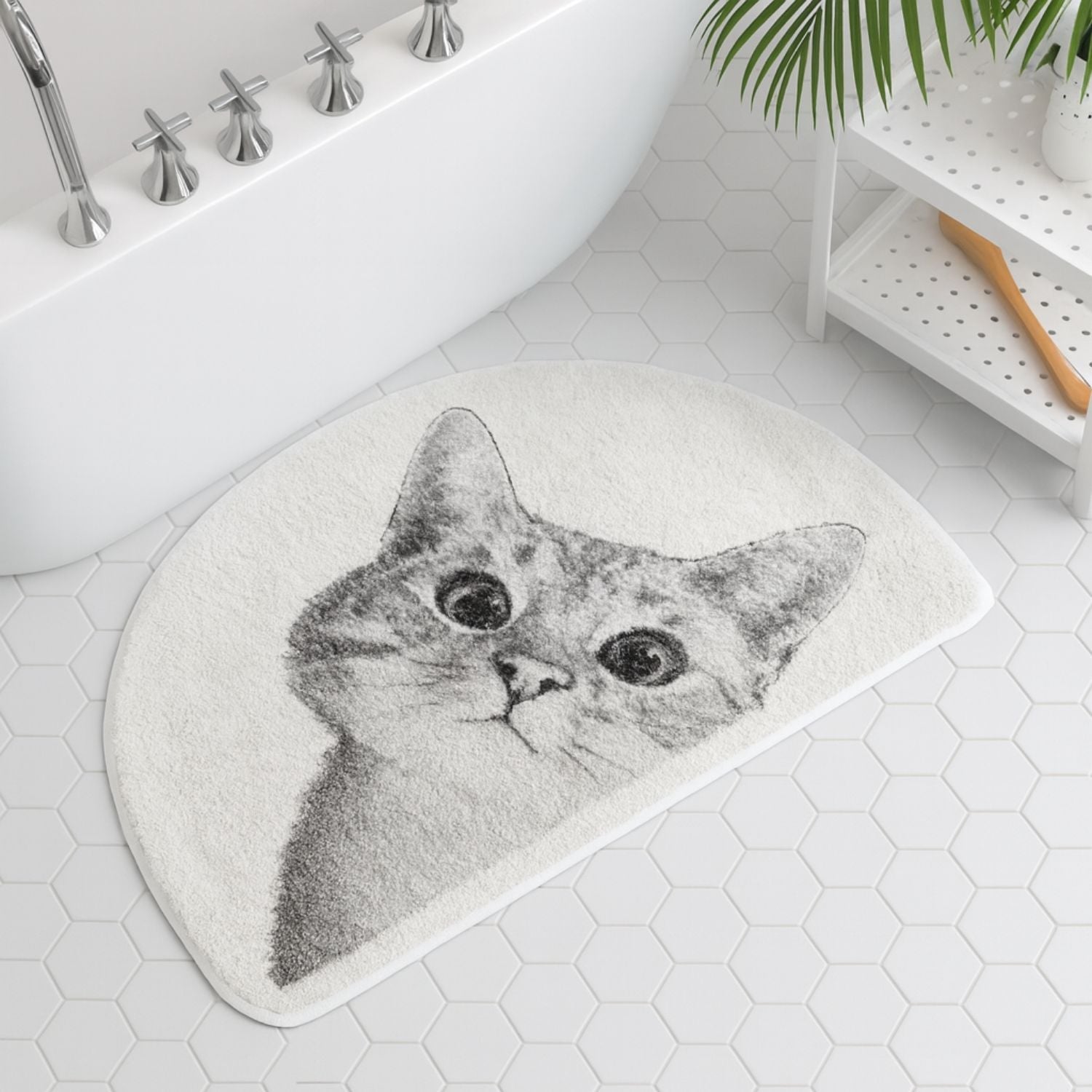 Peeping Kitty Bath Mat Curious kitty