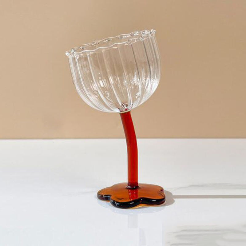 Petal Bender Cocktail Wine Glass Red Petal