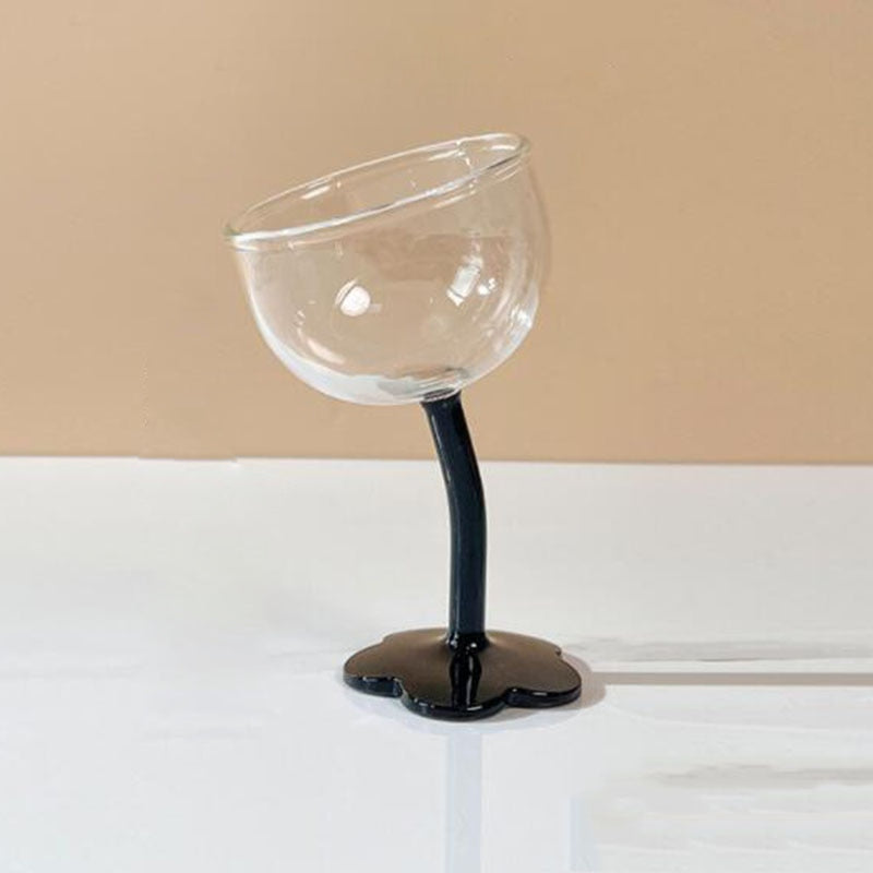 Petal Bender Cocktail Wine Glass Black Solid
