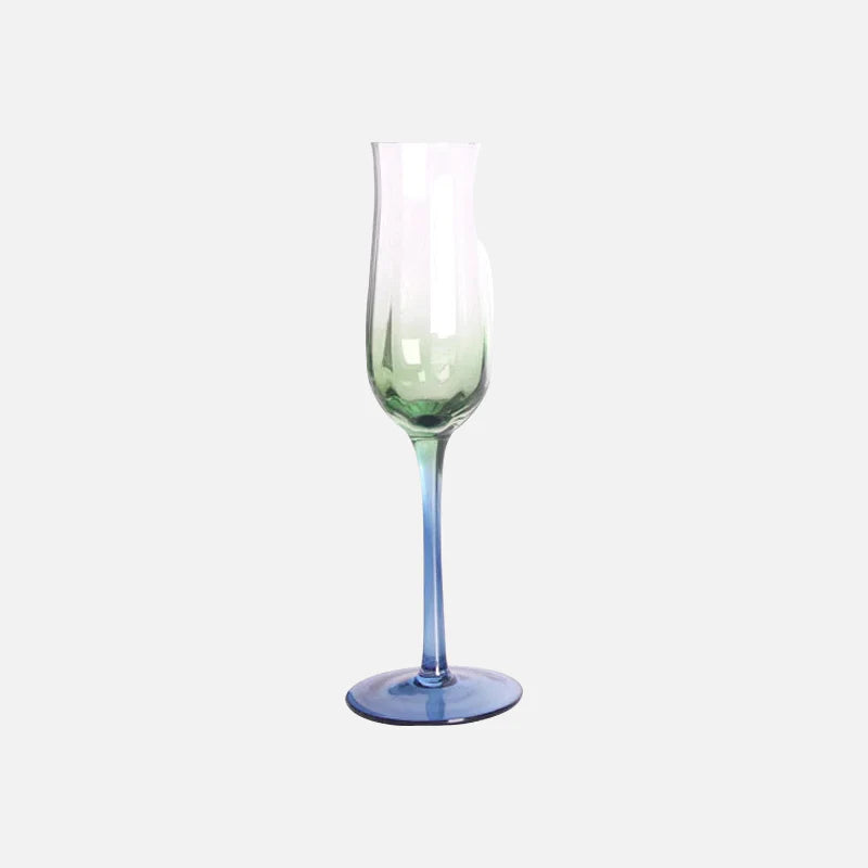 Petal Gradient Cocktail Glass Blue Flute