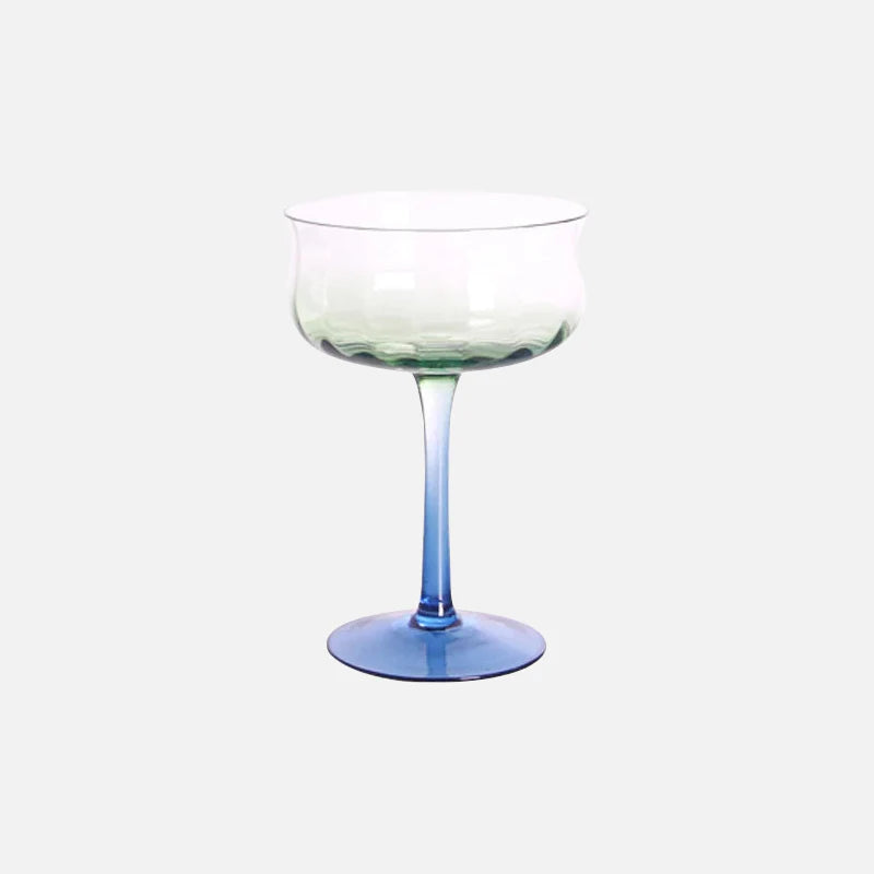 Petal Gradient Cocktail Glass Blue Coupe Glass