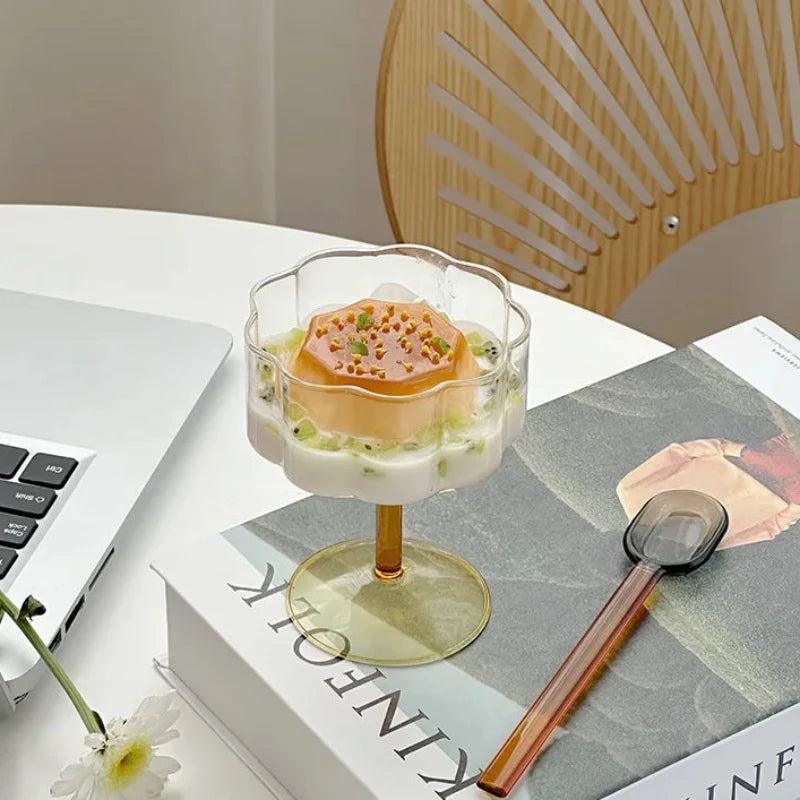 Petal Wine Glasses Yellow