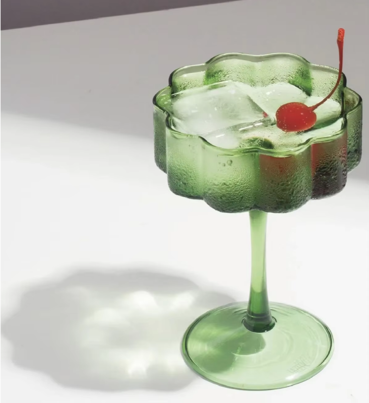 Petal Wine Glasses Green
