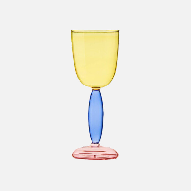 Phillips Colored Glass Goblet & Decanter Sunshine Bordeaux