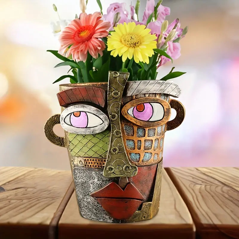 Picasso Pot™ - Abstract Face Planter Bronze Muse