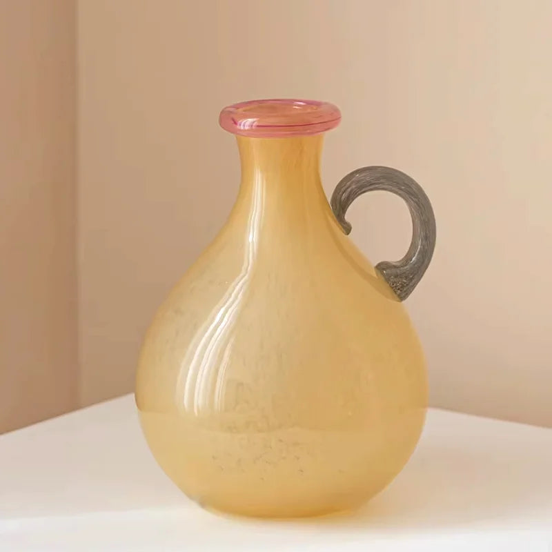 Piccolo Pour Handblown Glass Vase Yellow