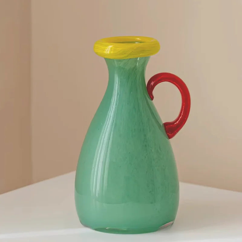 Piccolo Pour Handblown Glass Vase Green