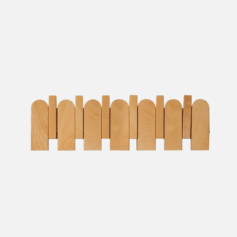 Picket Walnut Wood Coat Rack Light Brown Medium - 6 Hooks