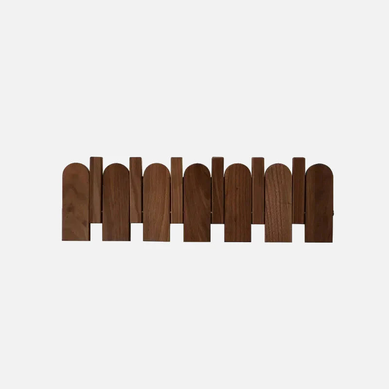 Picket Walnut Wood Coat Rack Walnut Medium - 6 Hooks